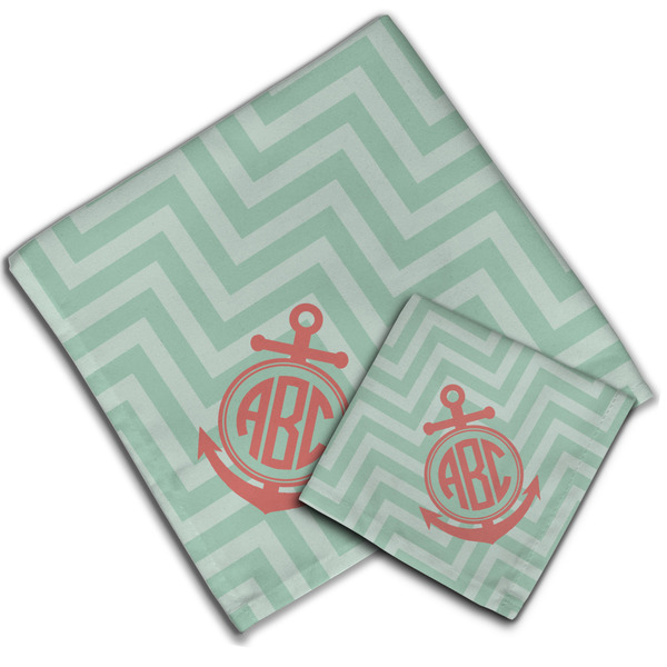 Chevron & Anchor Cloth Napkins - Personalized Lunch & Dinner (PARENT MAIN)