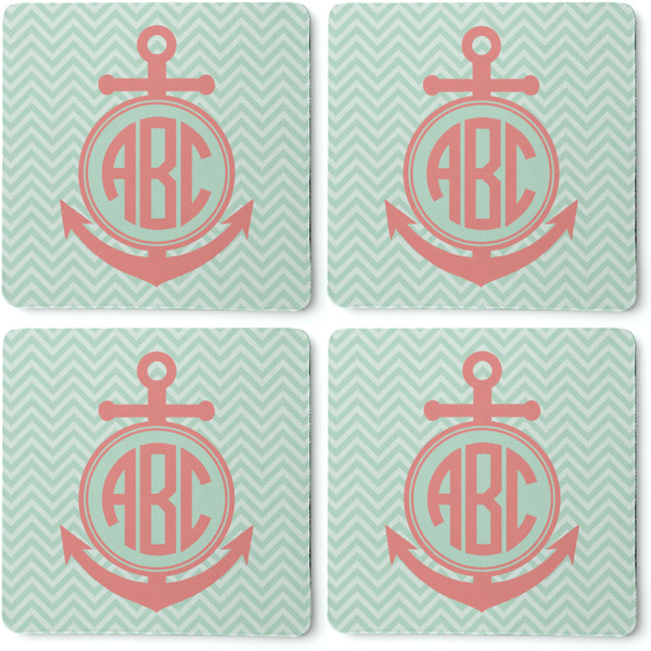 Chevron & Anchor Coaster Rubber Back - Apvl