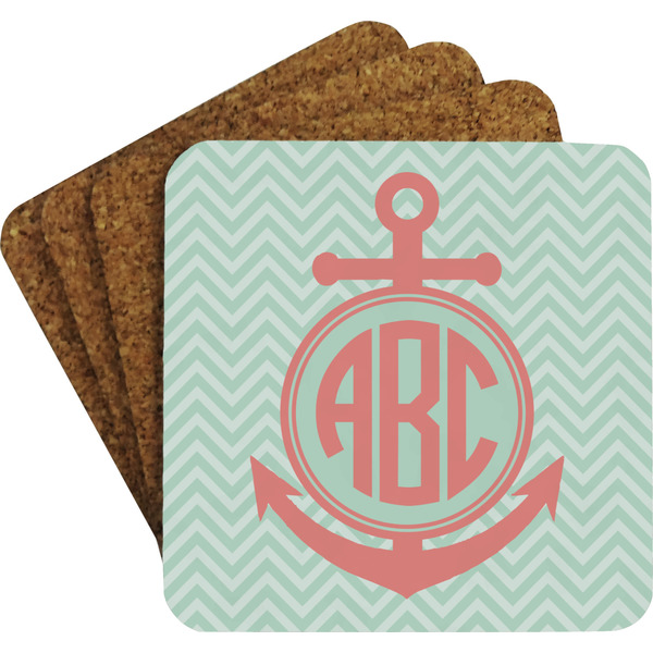 Chevron & Anchor Coaster Set (Personalized)