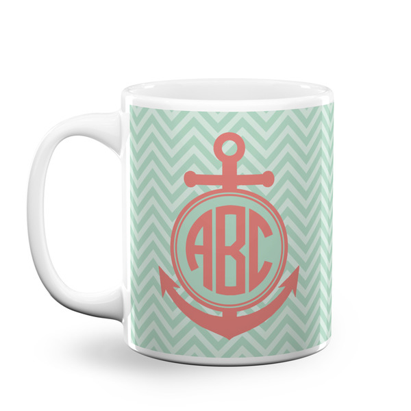 Custom Chevron & Anchor Coffee Mug (Personalized)