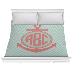 Chevron & Anchor Comforter - King (Personalized)