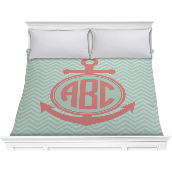 Custom Chevron & Anchor Comforter - King (Personalized)