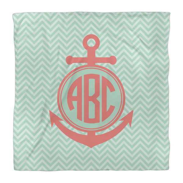 Chevron & Anchor Comforter - Queen - Front
