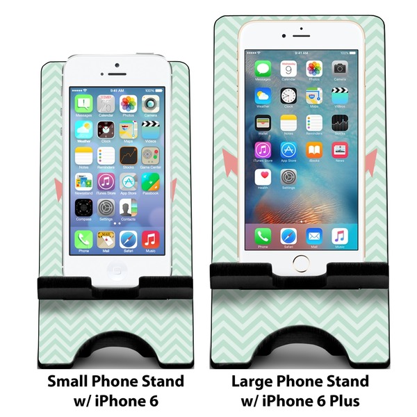Chevron & Anchor Compare Phone Stand Sizes - with iPhones