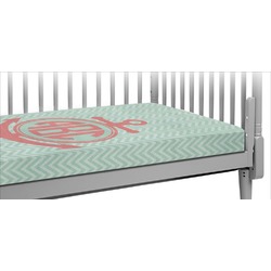Chevron & Anchor Crib Fitted Sheet (Personalized)