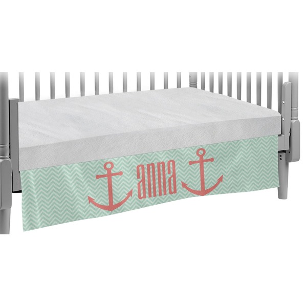 Custom Chevron & Anchor Crib Skirt (Personalized)