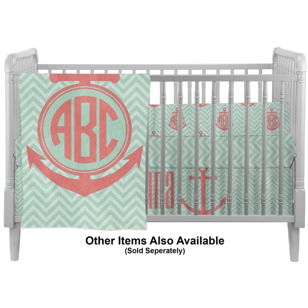 Chevron & Anchor Crib - Profile Sold Seperately