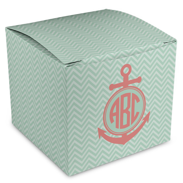 Custom Chevron & Anchor Cube Favor Gift Boxes (Personalized)