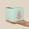 Chevron & Anchor Cube Favor Gift Box - On Hand - Scale View