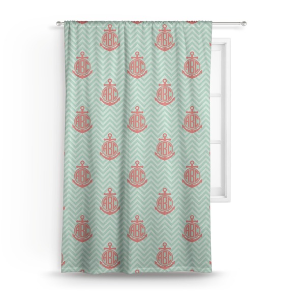 Custom Chevron & Anchor Curtain - 50"x84" Panel (Personalized)