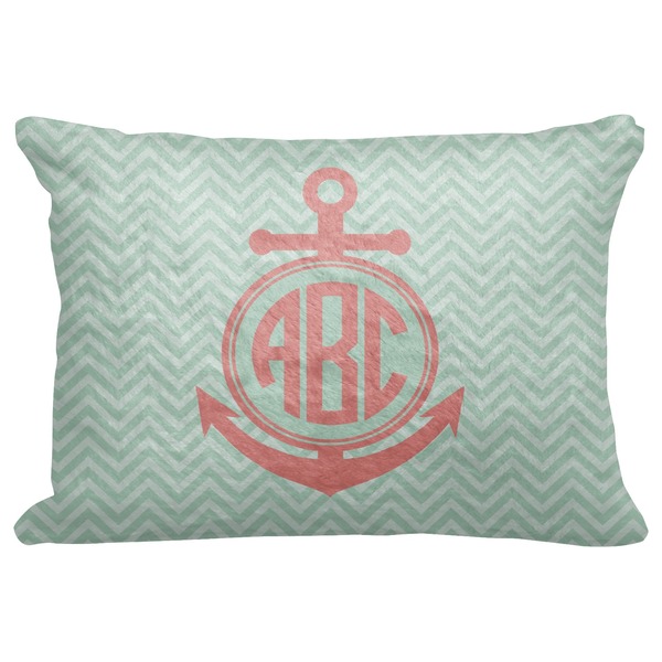 Custom Chevron & Anchor Decorative Baby Pillowcase - 16"x12" (Personalized)