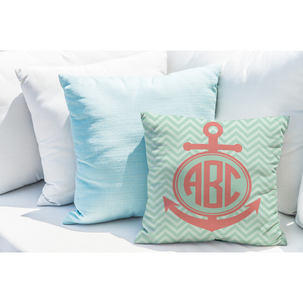 Chevron & Anchor Decorative Pillow Case - LIFESTYLE 2