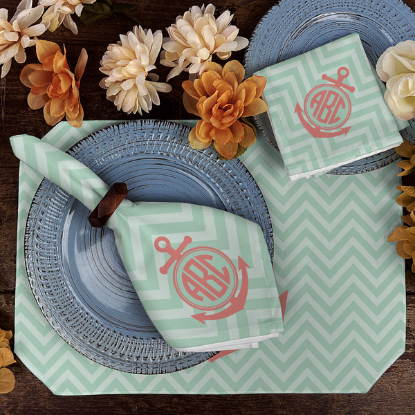 Chevron & Anchor Dining Set