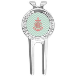 Chevron & Anchor Golf Divot Tool & Ball Marker (Personalized)