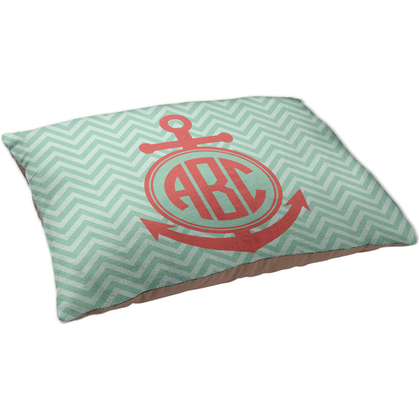 Chevron & Anchor Dog Bed - Large