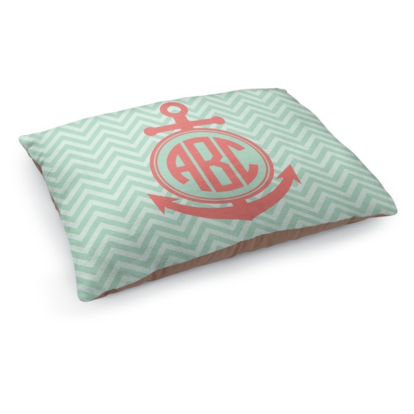 Custom Chevron & Anchor Dog Bed - Medium w/ Monogram