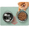Chevron & Anchor Dog Food Mat - Small LIFESTYLE