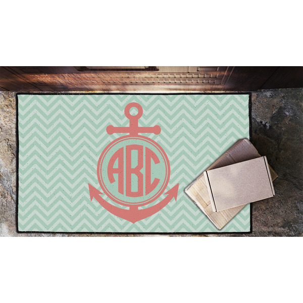 Chevron & Anchor Door Mat - LIFESTYLE (Lrg)