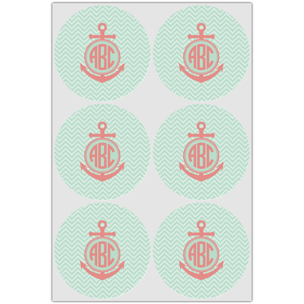 Chevron & Anchor Drink Topper - Large - Set of 6