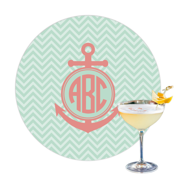 Custom Chevron & Anchor Printed Drink Topper (Personalized)