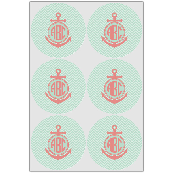 Chevron & Anchor Drink Topper - XLarge - Set of 6