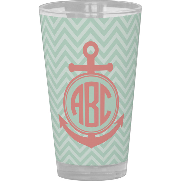 Custom Chevron & Anchor Pint Glass - Full Color (Personalized)