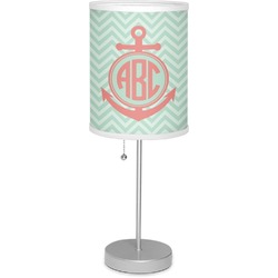 Chevron & Anchor Lamp with Drum Shade (Personalized)