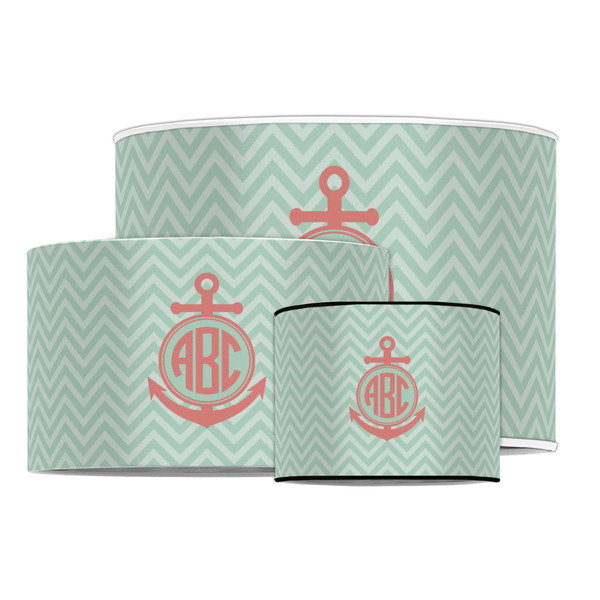 Chevron & Anchor Drum Lampshades - MAIN