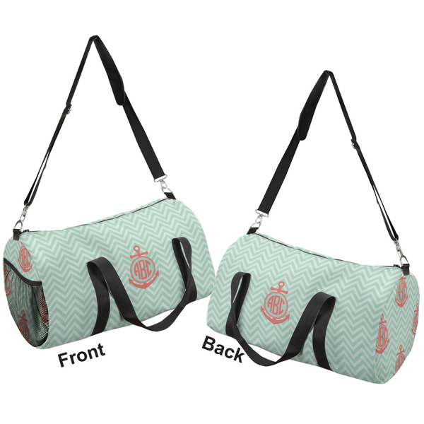 Chevron & Anchor Duffle bag large front and back sides