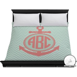 Chevron & Anchor Duvet Cover - King (Personalized)