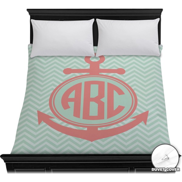 Custom Chevron & Anchor Duvet Cover - Full / Queen (Personalized)