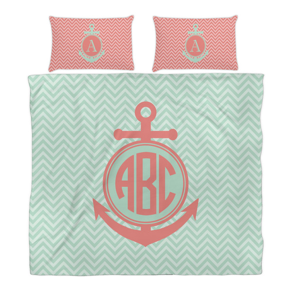 Chevron & Anchor Duvet Cover Set - King - Alt Approval