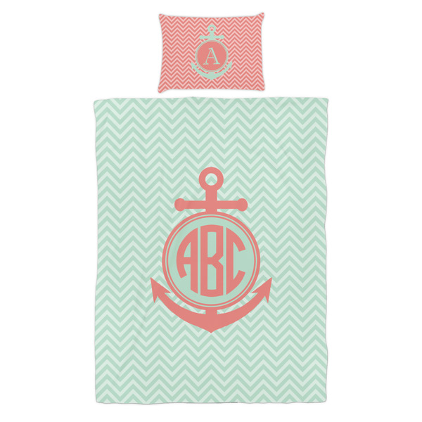 Chevron & Anchor Duvet Cover Set - Twin - Alt Approval