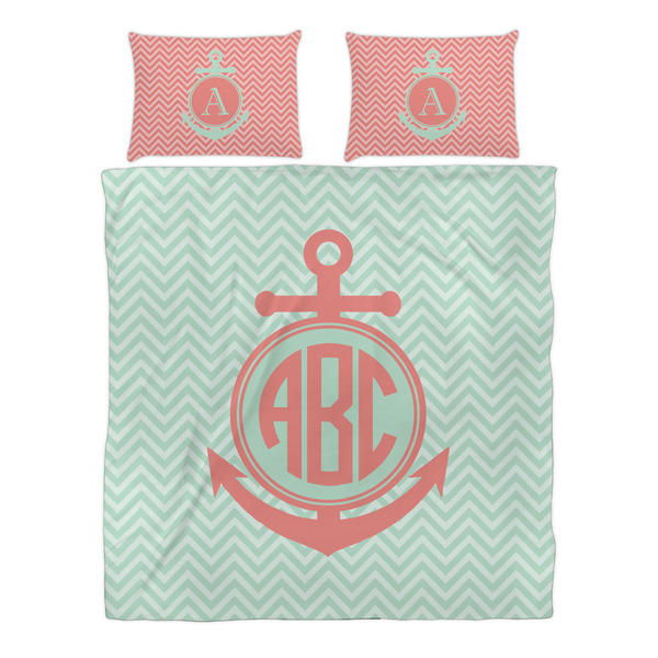 Chevron & Anchor Duvet cover Set - Queen - Alt Approval