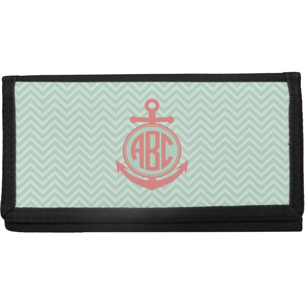 Custom Chevron & Anchor Canvas Checkbook Cover (Personalized)