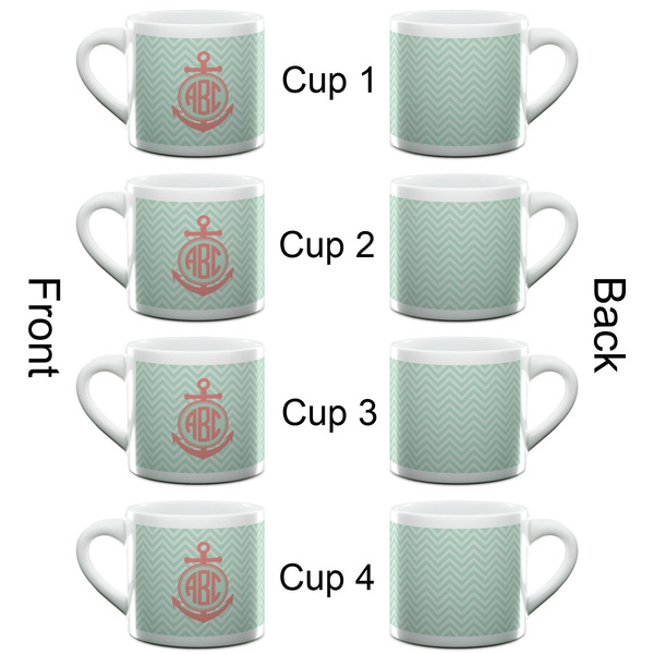 Chevron & Anchor Espresso Cup - 6oz (Double Shot Set of 4) APPROVAL