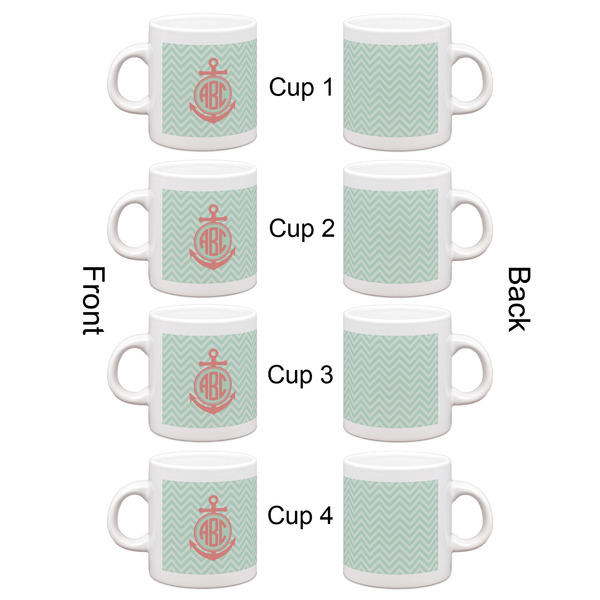 Chevron & Anchor Espresso Cup Set of 4 - Apvl