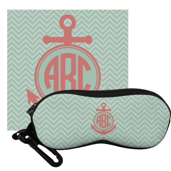 Custom Chevron & Anchor Eyeglass Case & Cloth (Personalized)