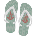 Chevron & Anchor Flip Flops - Large (Personalized)