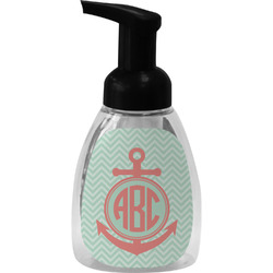 Chevron & Anchor Foam Soap Bottle - Black (Personalized)