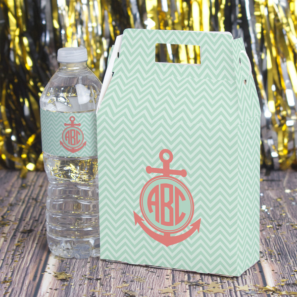 Chevron & Anchor Gable Favor Box - In Context