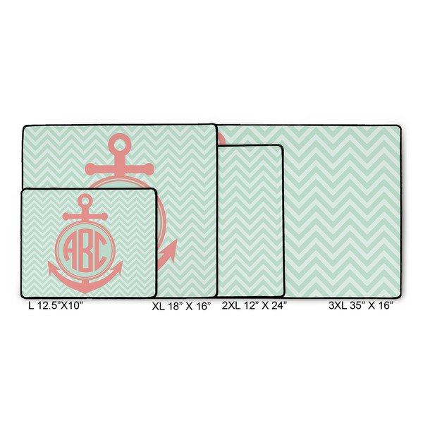 Chevron & Anchor Gaming Mats - SIZE CHART