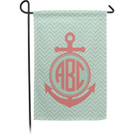 Chevron & Anchor Small Garden Flag - Single Sided w/ Monograms