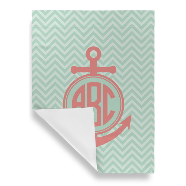 Chevron & Anchor Garden Flags - Large - Single Sided - FRONT FOLDED