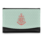 Chevron & Anchor Genuine Leather Women's Wallet - Small (Personalized)