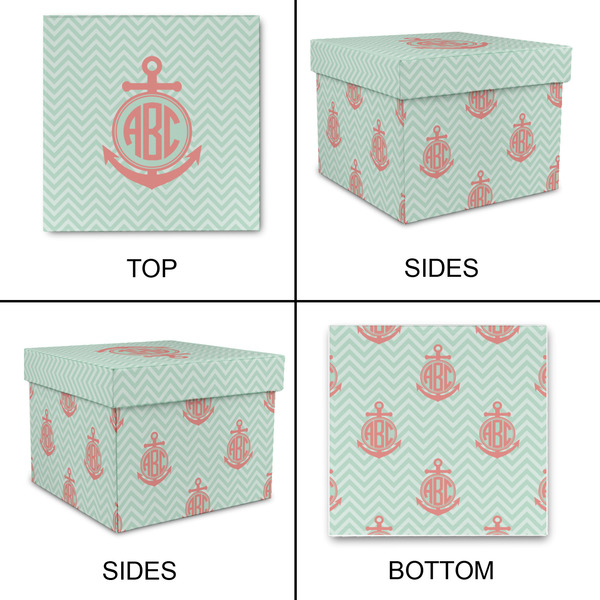 Chevron & Anchor Gift Boxes with Lid - Canvas Wrapped - Medium - Approval