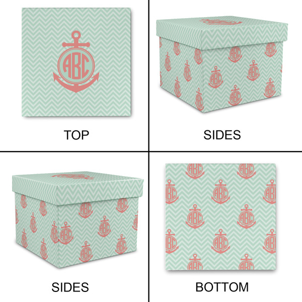 Chevron & Anchor Gift Boxes with Lid - Canvas Wrapped - X-Large - Approval