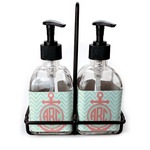 Chevron & Anchor Glass Soap & Lotion Bottle Set (Personalized)