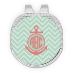 Chevron & Anchor Golf Ball Marker - Hat Clip - Silver