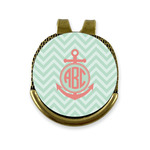 Chevron & Anchor Golf Ball Marker - Hat Clip - Gold